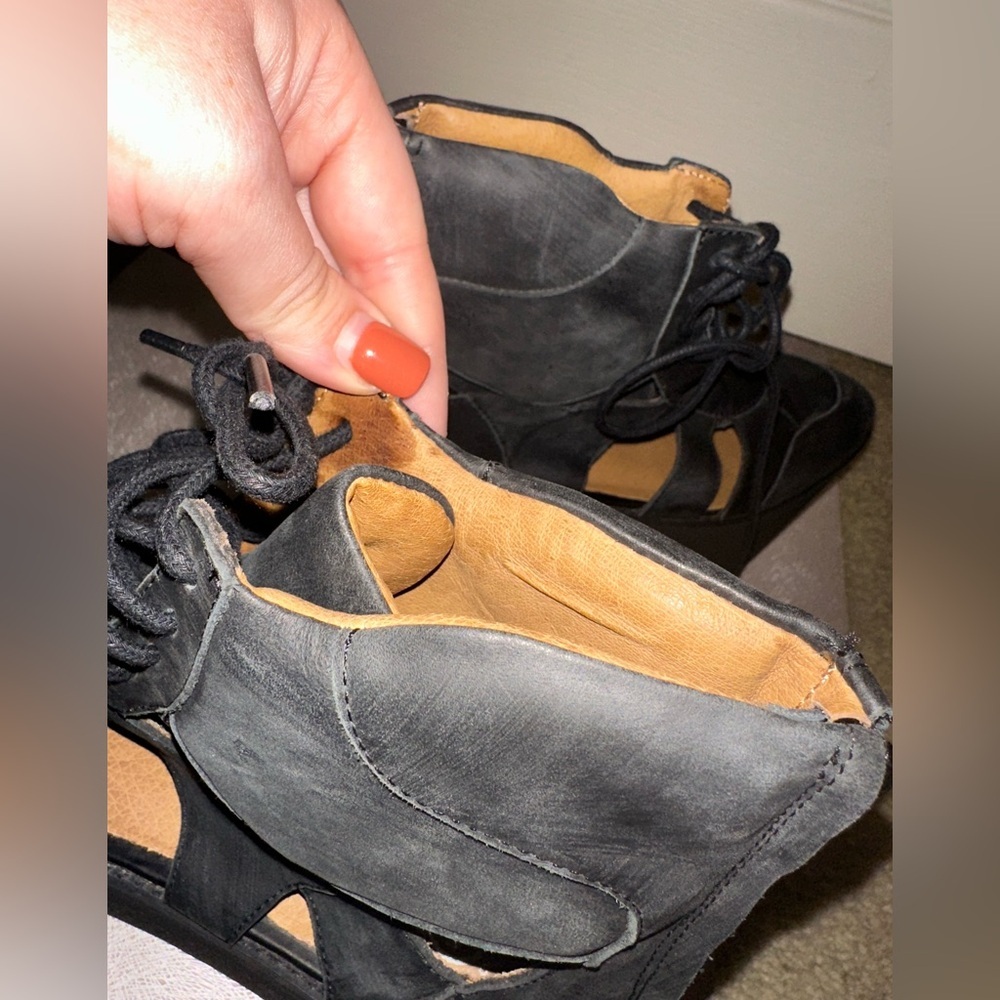 Jeffrey Campbell Stein Black Suede Leather Platform Lace-Up Shoes 8 rave - Picture 4 of 12